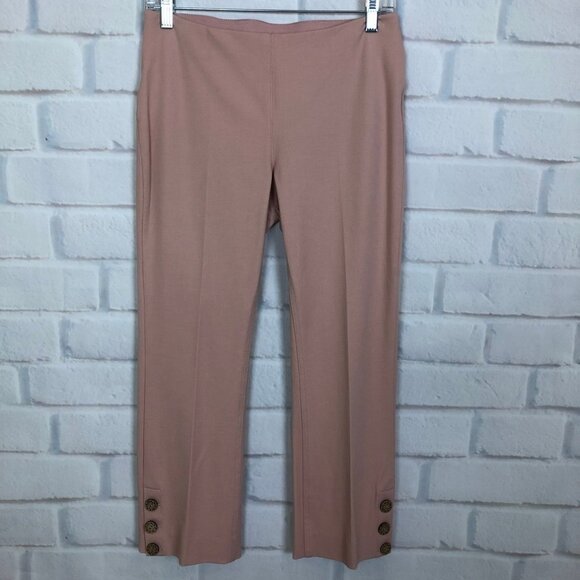 Soft Surroundings Pants - Soft Surroundings Pink Pants Petite Size PXS Button Hem Pull On Waist Stretch